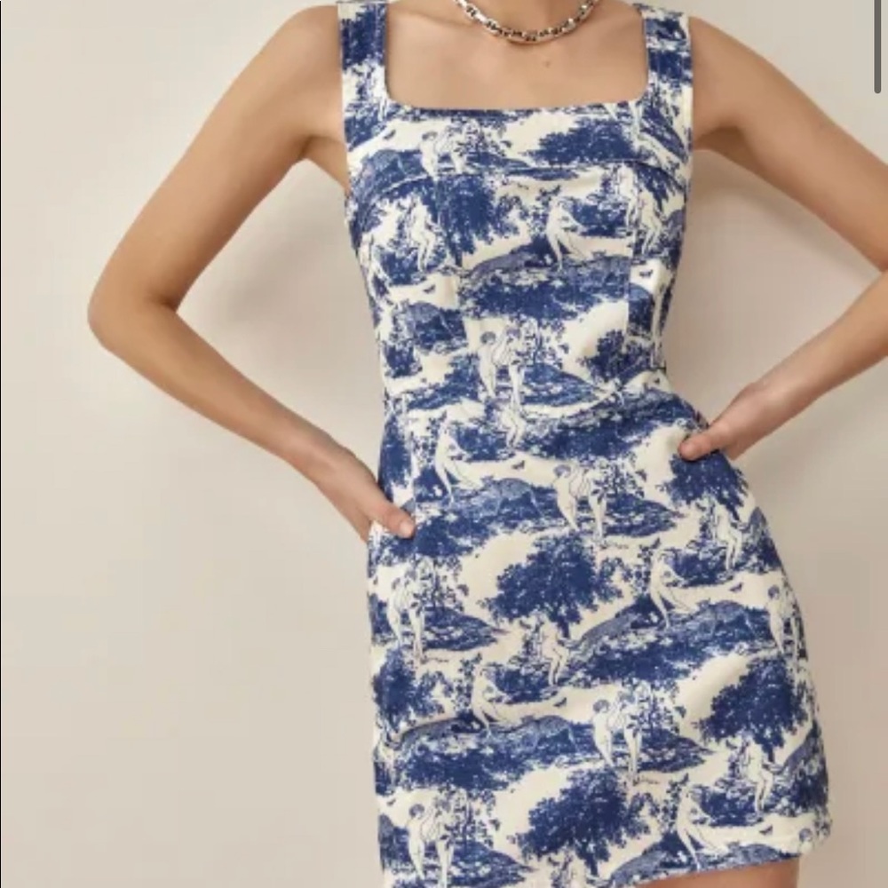 Reformation Davies Bustier Denim Mini Dress